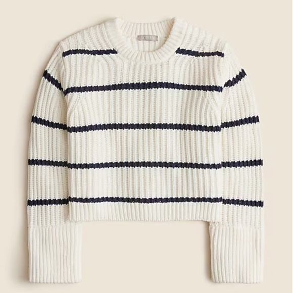 J. Crew Sweaters - J. Crew Heritage cotton fisherman crewneck sweater in stripe Large $108